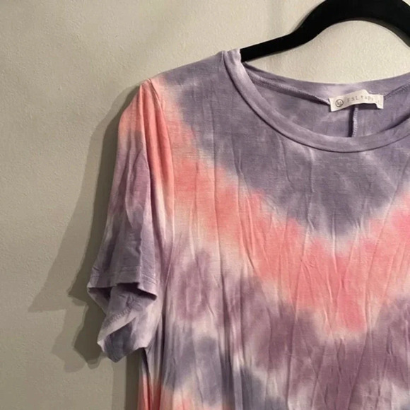 NWOT FSL Apparel Go To Girly Girl T-Shirt Dress Crewneck Tie Dye Purple Pink S - Picture 8 of 11